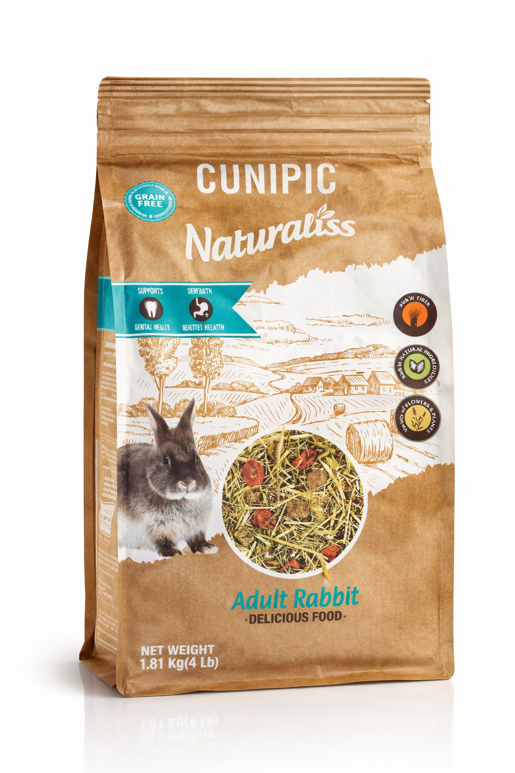 Cunipic Naturaliss Adult Rabbit 1.81 kg alimento natural sin cereales para conejos adultos