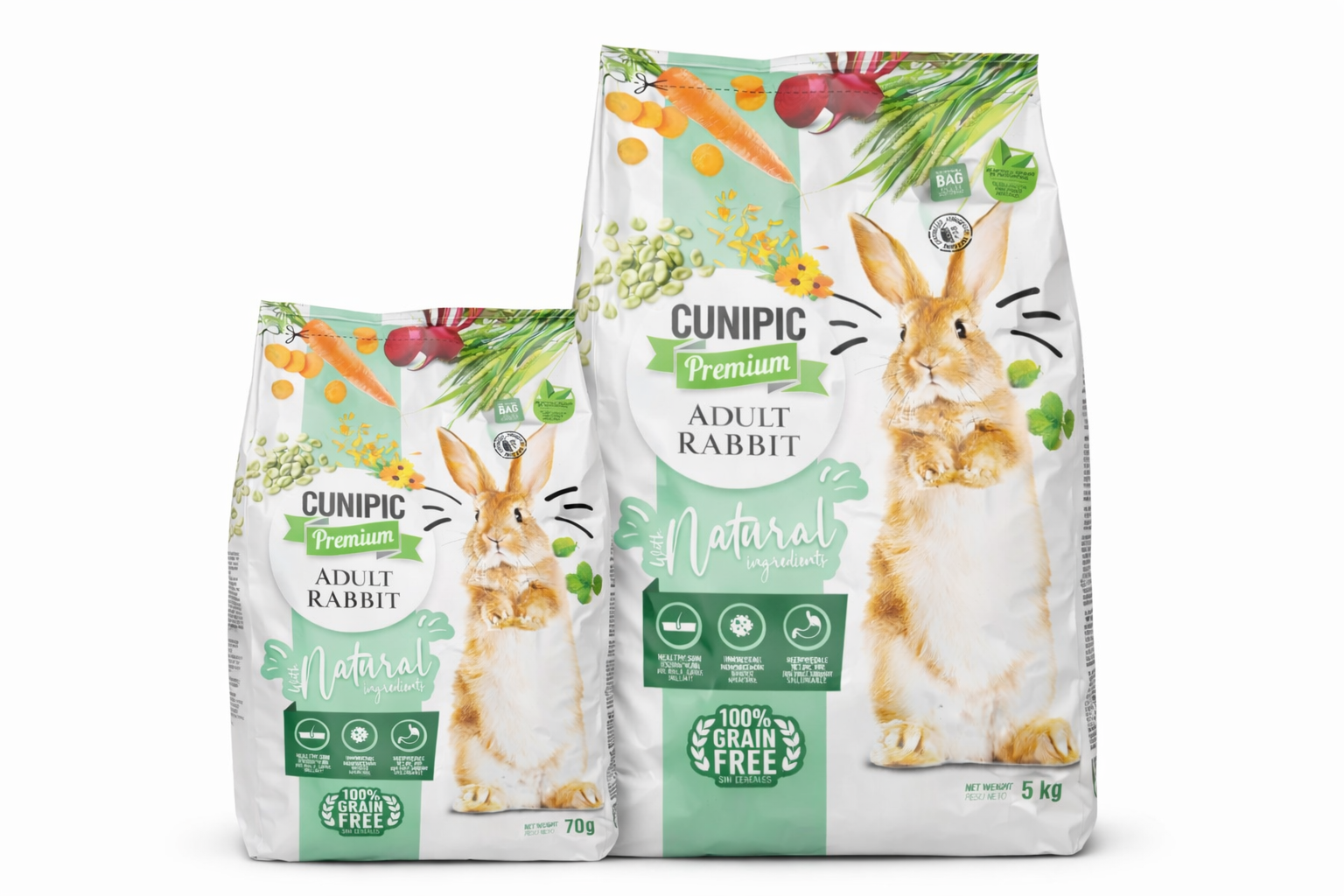 Cunipic Premium Adult Rabbit alimento natural sin cereales para conejos adultos en formatos 700 g y 5 kg