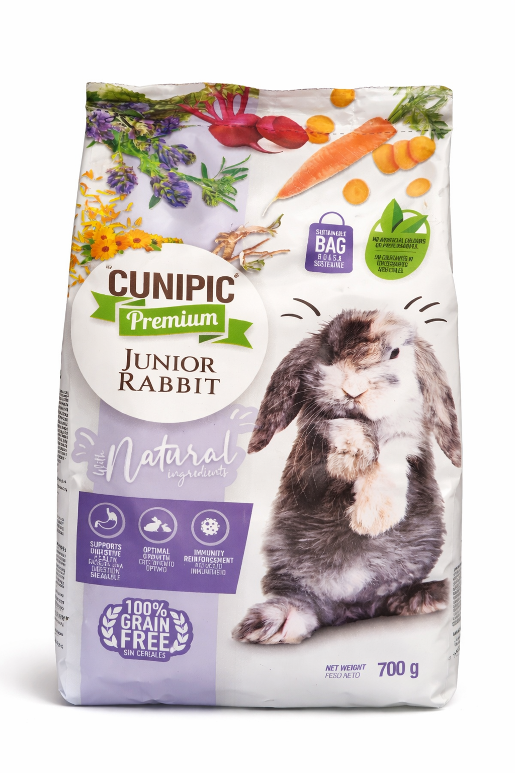 Cunipic Premium Junior Rabbit 700 g alimento natural sin cereales para conejos jóvenes