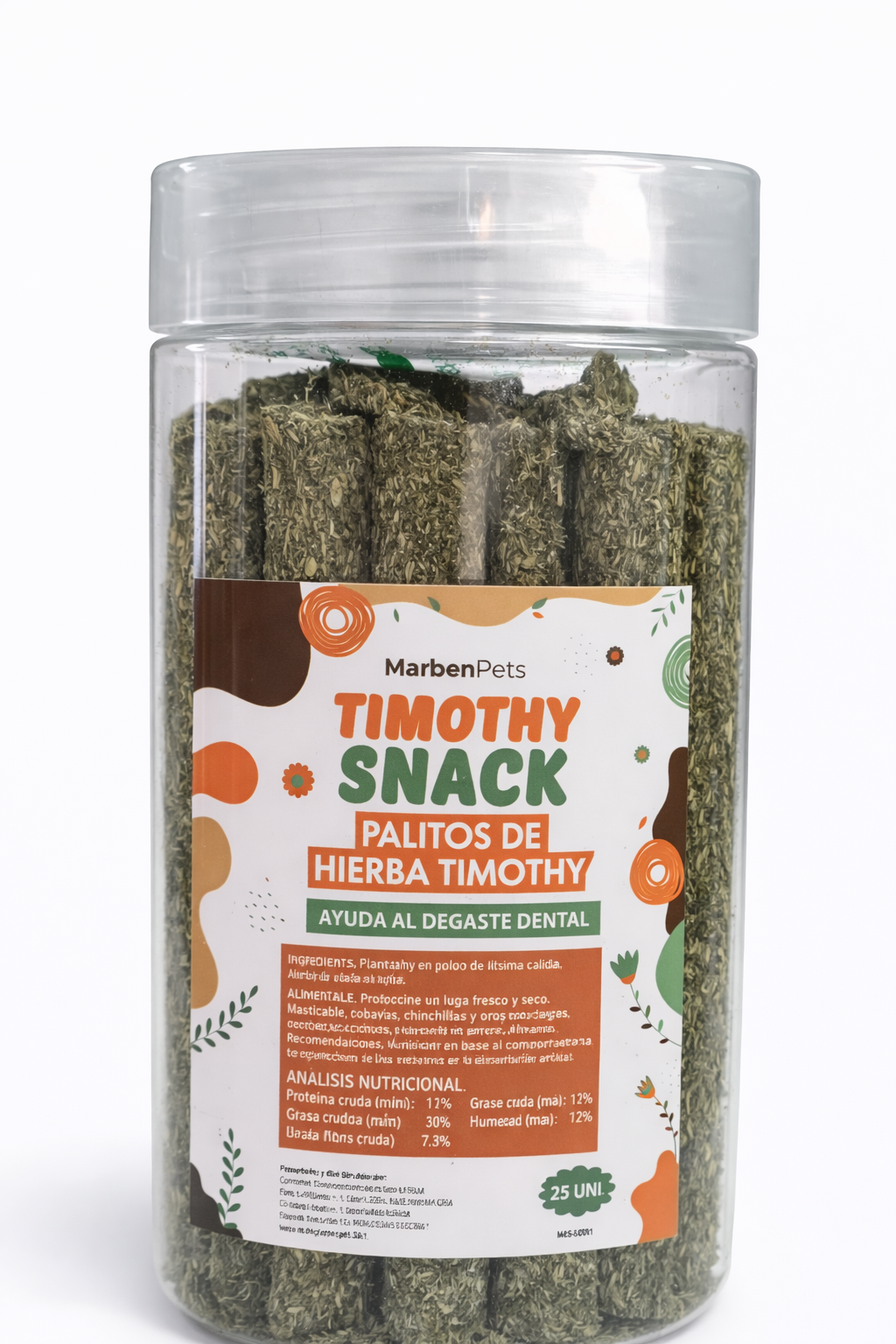 Palitos de hierba Timothy 25 unidades snack natural para conejos The Rabbit World