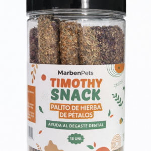 MarbenPets Timothy Snack Palito de Hierba con Pétalos 18 unidades snack natural para conejos